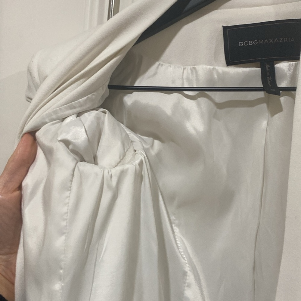 BCBG Maxazria White Aubree White Draped Blazer - Picture 5 of 10